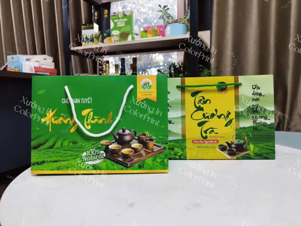Túi giấy đựng trà xanh