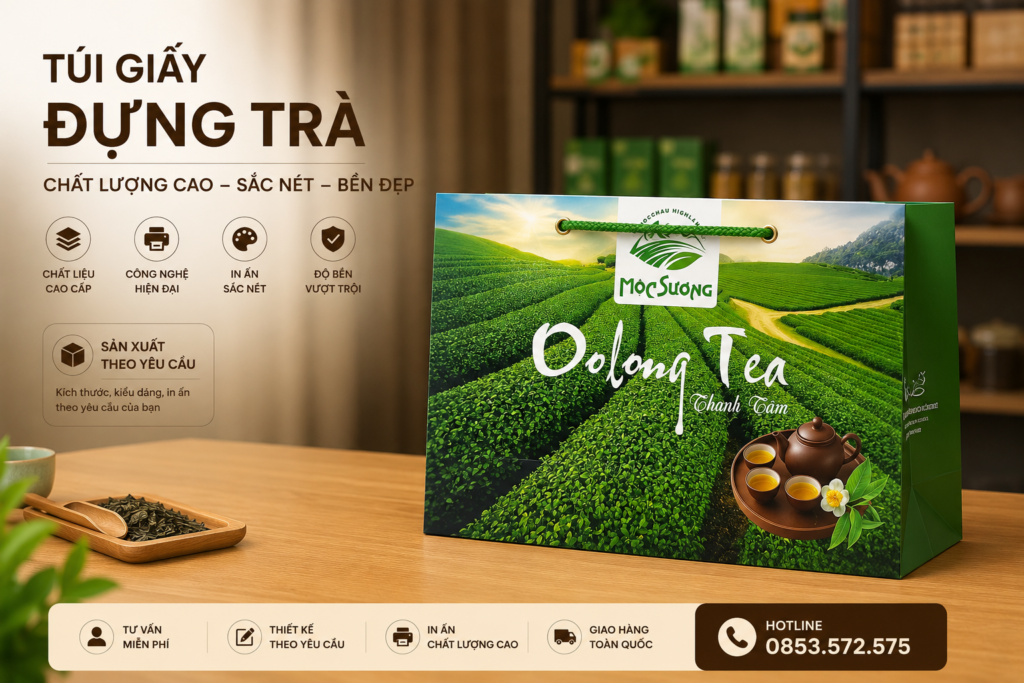 Túi giấy đựng trà xanh