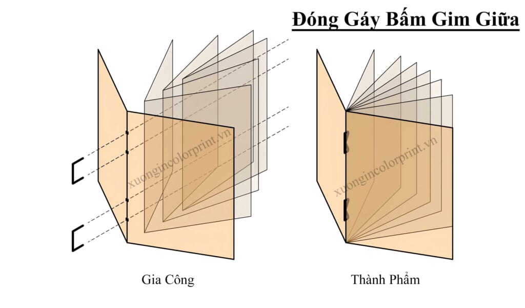 Kiểu đóng gáy gim giữa