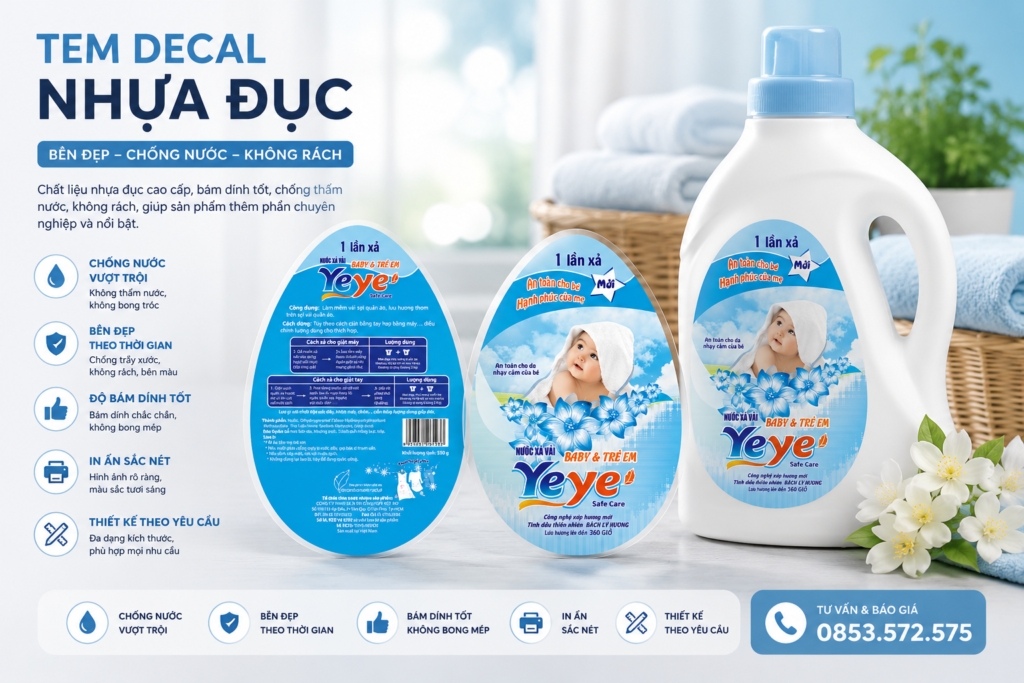 Tem decal nhựa đục
