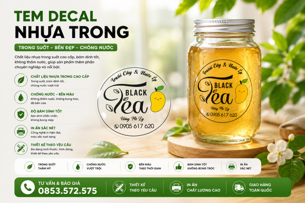 Tem decal nhựa trong