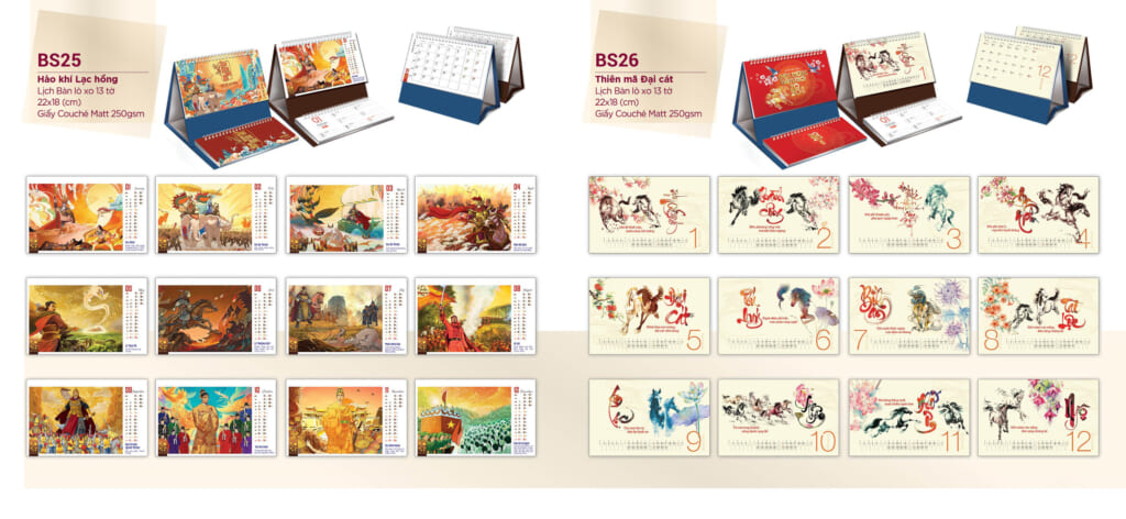 In lịch để bàn