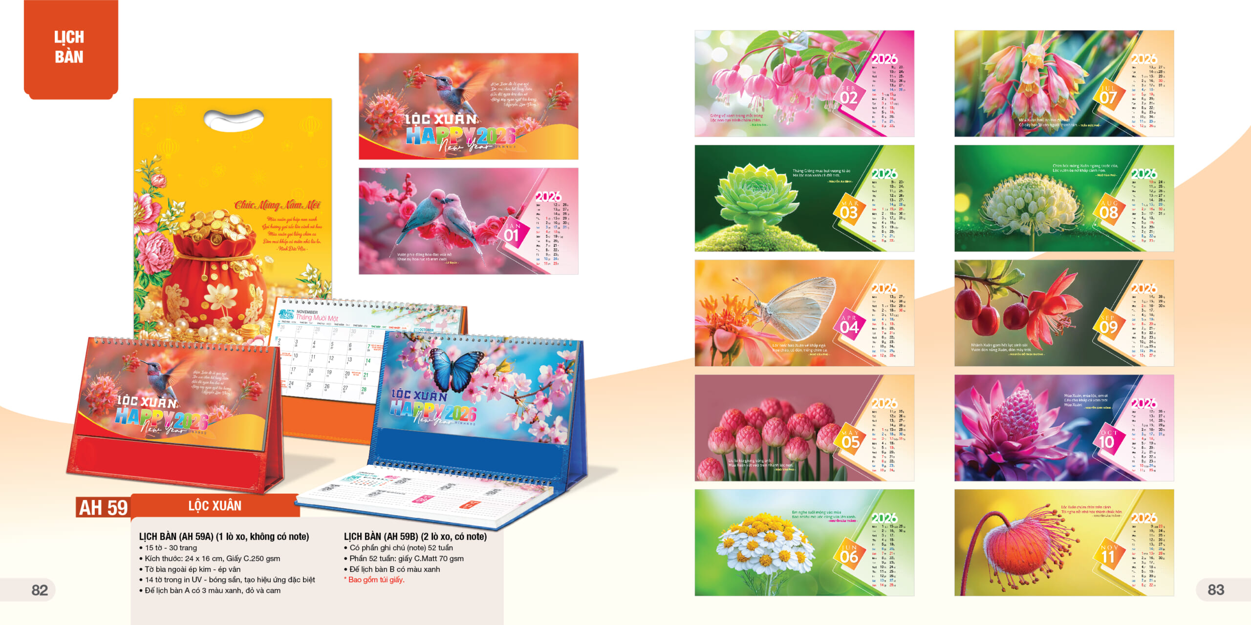 Lịch để bàn AH58