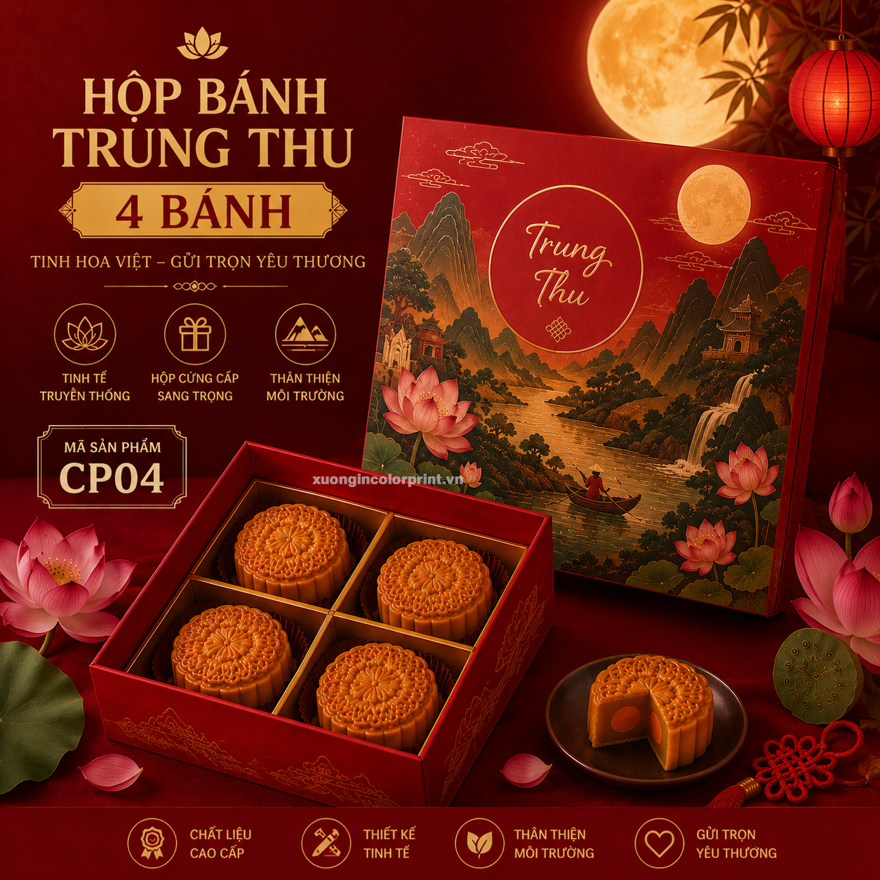 Mẫu hộp bánh trung thu đẹp CP04