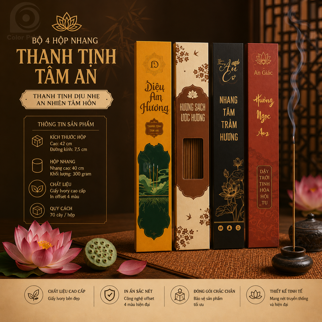 Mẫu hộp ivory đựng nhang