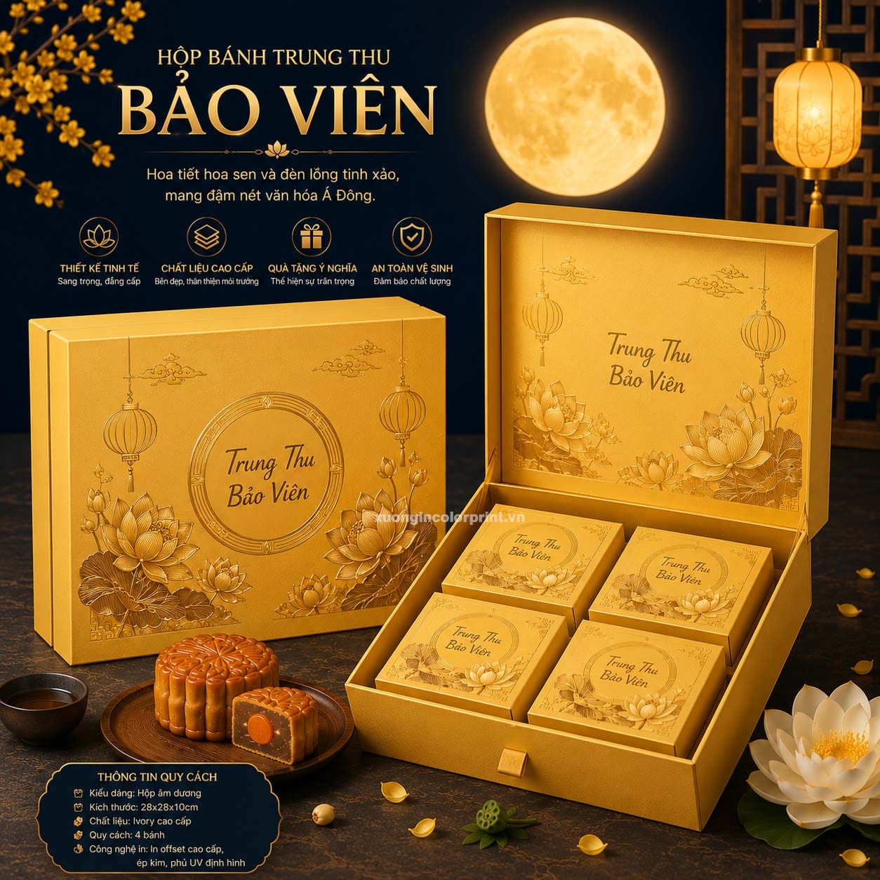 Mẫu hộp bánh trung bảo viên