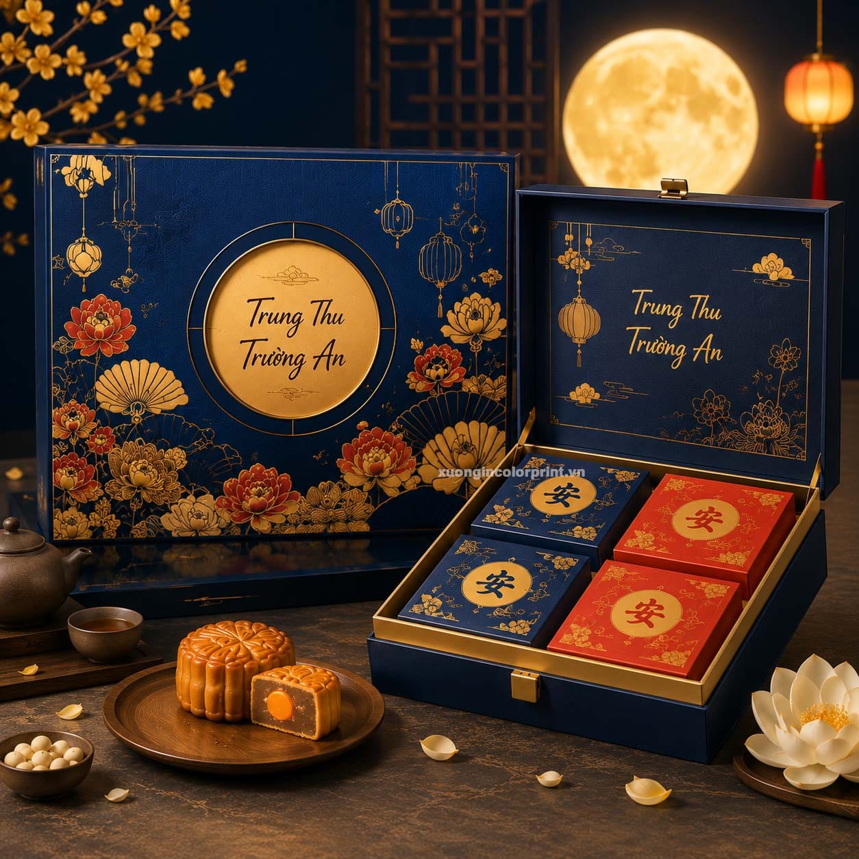 Mẫu hộp bánh trung thu trường an