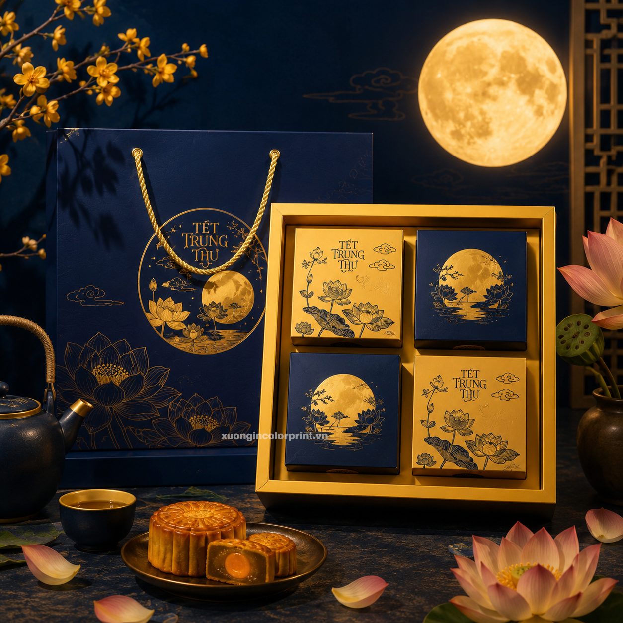 Mẫu hộp giấy đựng bánh trung thu
