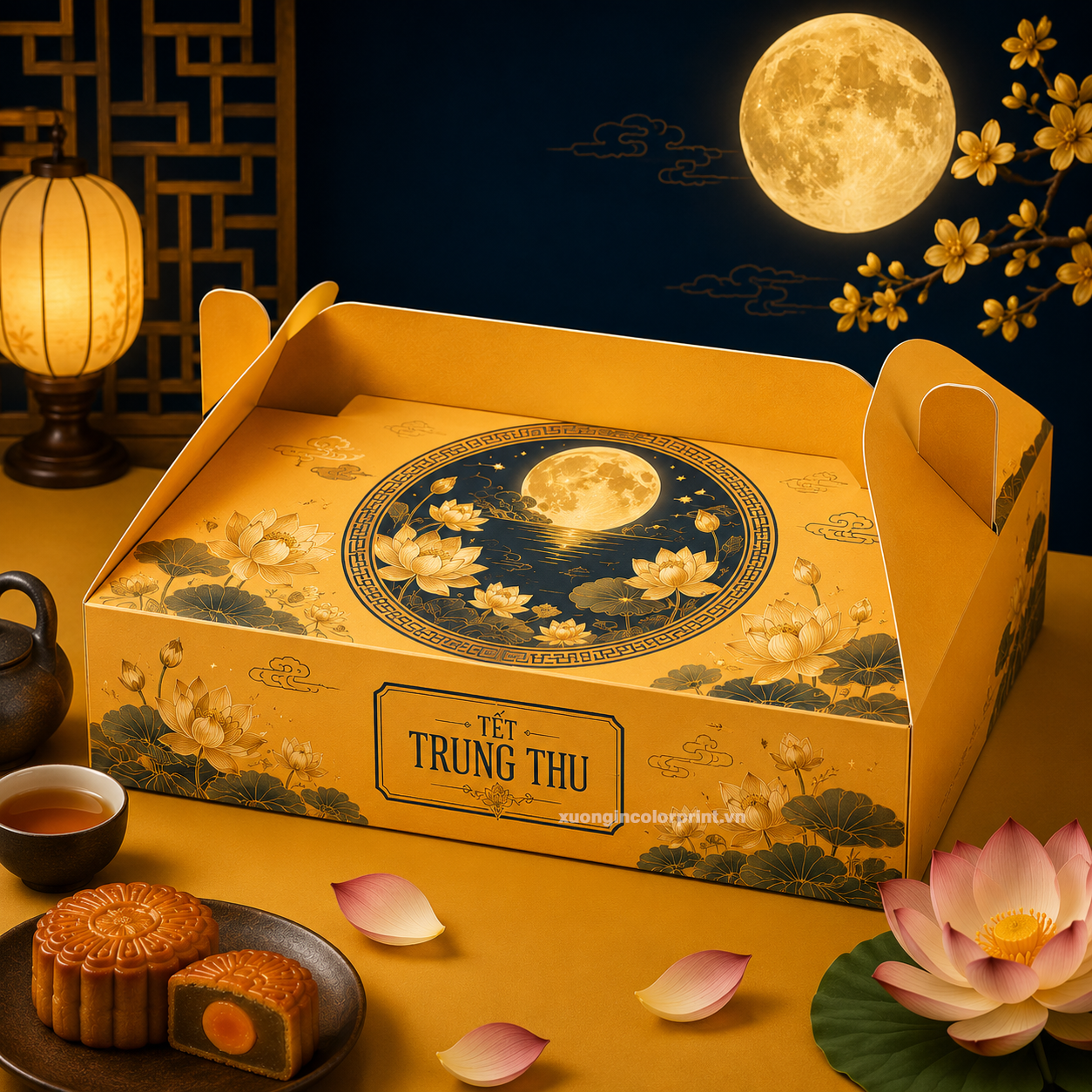 Mẫu sóng giấy đựng bánh trung thu